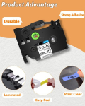 Nineleaf 6 vnt. suderinamos etikečių juostos Brother P-touch 12 mm
