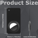 Dingfeiyu kortelių dėklas, skirtas airtag, airtag piniginės kortelių dėklas piniginei, rankinei, kuprinei, delninei, apyrankei, plonas kreditinės kortelės dydis ir itin lengvas (juodas x 2)