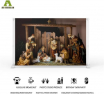 Aoihrraan 3x2,5 m gimimo scena, Jėzaus gimimas, avys, religinis tikėjimas, piemens skulptūra, fotografijos fonas, bažnyčios biblijos istorija, tikėjimas, krik&scaron;čionis, tikintis, portretų fotostudijos rekvizitai