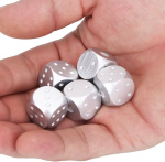 Žaidimo kauliukai, kauliukai, metalinis daugiabriaunių kauliukų rinkinys, metalinis dnd kauliukų rinkinys, 5 vienetai, aliuminio lydinio stalo žaidimas, pokerio žaidimų kauliukų rinkinys su dėžute (stačiakampis sidabrinis)