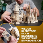 Ugears 3d medinis galvosūkis Hogwarts pilis - medinis galvosūkis suaugusiems Harry Potter žaidimas - modelio rinkinys Harry Potter dovanos 3d galvosūkis medinis konstravimo rinkinys suaugusiems - 340 detalių