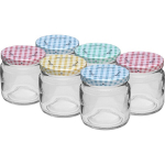 106 ml twist off glass jar with a coloured lid fi 53 - 6pcs