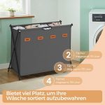 Praustuvų krep&scaron;ys, Drabužių rinkiklis 155 litrų, 79,9 x 40 x 66 cm, Pilkas skiferis, Pesukorv, W&auml;schesammler 155 liitrit, 79,9 x 40 x 66 cm, S&ouml;ehall