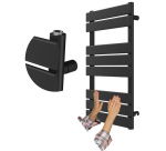 Juodas kopėčių formos vonios kambario radiatorius 80x50 cm modernus radiatorius Granitan Oslo