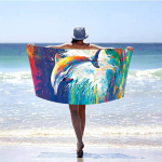Paplūdimio rank&scaron;luostis XXL 100x180 SUMMER Rainbow Dolphin