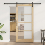 vidaXL Slankios durys ORKDAL Natūrali ir juoda 93 x 202 cm