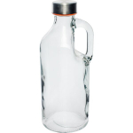 1 L glass bottle with cap and hand