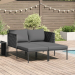 Gultas su pagalvėlėmis 2 asmenims antracito spalvos 115x153x69,5 cm plienas
