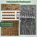 Costway vejos i&scaron;lyginimo grėblys su ergonomi&scaron;ka rankena Metalinis vejos grėblys pavir&scaron;iaus i&scaron;lyginamasis vejos įrankis Sidabrinis