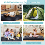 Costway japoni&scaron;kas futono čiužinys su plaunamu užvalkalu ir ne&scaron;iojimo krep&scaron;iu Tatami kilimėlis juodas 90 x 200 cm