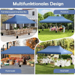 Costway 300 x 600 cm I&scaron;&scaron;okanti palapinė su baldakimu Sulankstoma renginių palapinė su mėlynu krep&scaron;iu