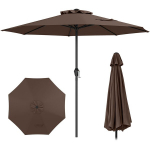 Costway Skėtis nuo saulės 250 cm, rudas