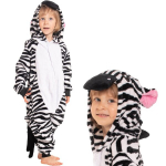 Vaiki&scaron;ka Pižama Kigurumi Kombinezonas Zebra Kostiumas Balta Juoda 135-145 Cm, 135-145 cm
