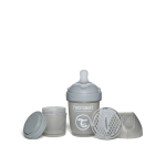 Buteliukas Twistshake antikolikinis Pro Double 79010, 180 ml, pilkas