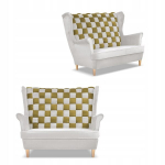 CAROL DUO Skandinavi&scaron;ka &scaron;eimos sofa Meble, balta ir auksinė