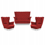 Carol sofos ir fotelių komplektas, dryžuotas, Family Meble, raudonas