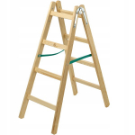 KADAX Medinės dažymo kopėčios, i&scaron;traukiamos, 2x4 pakopos, dvipusės, 150kg