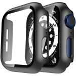 Apple Watch 40mm SE 6 5 4 serijos suderinama dėklas - kietas apsauginis juodas dėklas su grūdintu stiklu Phonillico&reg;