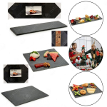 3 dalių užkandžių padėklų rinkinys, &scaron;iferis, juodas