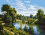 Tapymas pagal numerius 40x50 cm, Vasaros peizažas, Ideyka, KHO2877