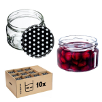 KADAX Denia konservavimo stiklainiai 250ml 10vnt 82mm + dangtelis "Juodieji žirneliai"