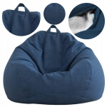 AD.CON Beanbag su ECO užpildu Puff Relax fotelis Sėdynės pagalvėlė Grindų pagalvėlė Bean bag 90x110x50cm 250L Navy blue, L