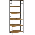 Knygų lentyna, begryf, VR39A, 60x30x178, 6 lentynų, alksnio spalva, metalinis rėmas, loft stilius