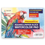 Tritart A6 akvarelinis pie&scaron;imo bloknotas, 300 gsm, 55 lapai, balta