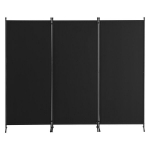 3 dalių juodas kambario pertvara