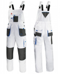 Apsauginis kombinezonas baltos dailininko darbinės kelnės su petne&scaron;omis Art-mas baltos spalvos