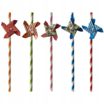PAP STAR vėjo malūnėliai gėrimams, 50 vnt., 6 mm x 20 cm