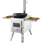 Nerūdijančio plieno krosnelė palapinei