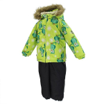 Huppa Žieminis komplektas AVERY, lime owl pattern/ dark gray