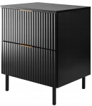 Vonios spintelė su stalvir&scaron;iu, stovint, juoda FLOW 60 cm