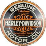 Apvali skardinė i&scaron;kaba, &Oslash; 35 cm "Harley-Davidson - Genuine Motor Oil", Nostalgic-Art