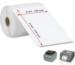 Etiketės siuntoms / termopopierius etiketėms, formatas 6X4 ( 150x100 / 100x150 mm ), 1 vnt ritinys/500 vnt etikečių