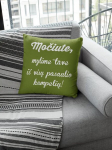 Dekoratyvinė pagalvė &bdquo;Močiute, mylime tave&ldquo;, chaki