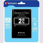 I&scaron;orinis kietasis diskas "verbatim" i&scaron;orinis kietasis diskas, "store n go", 2,5", usb 3.0 (3.2 gen 1), 2tb, 53177, juodas