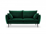 Dvivietė aksominė sofa Milo Casa Elio, tamsiai žalia/juoda