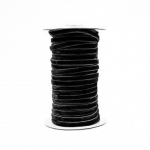 Veliūrinė (aksominė) juostelė RainBow&reg; 6 mm, spalva juoda, 50 m