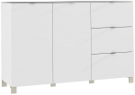 Komoda Forte Poole ENJK331-C605 balta moderni su stalčiais