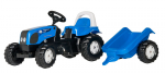 Minamas pedalais traktorius su priekaba Rolly Toys RollyKid Landini Power Farm, mėlynas