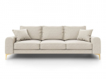 Trivietė sofa Mazzini Sofas Madara 237 cm, &scaron;viesios smėlio spalvos