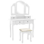 Kosmetinio staliuko rinkinys 100x40x146 cm baltas