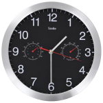 Sieninis laikrodis su kvarciniu mechanizmu, 30cm, Juoda