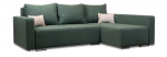 Kampinė sofa Megan (kairėje) Žalias