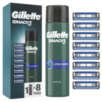Rinkinys Gillette Mach3: skutimosi peiliukai, 8 vnt. + Mach3 gelis, 200ml