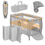 Kelioninė lovytė-maniežas Lionelo Stefi Plus Pink Yellow