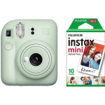 Fujifilm Instax Mini 12, Mint Green + Instax Mini Glossy (10 vnt.)