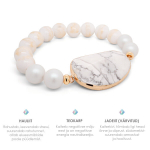 Apyrankė i&scaron; houlito ir žadeito, sraigės kiautas 10 mm (aukso pudra)